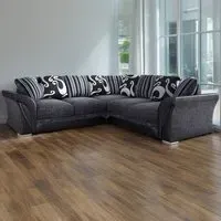 Lisbon 5-Seater L-Shaped Corner Sofa - Grey, Chenille