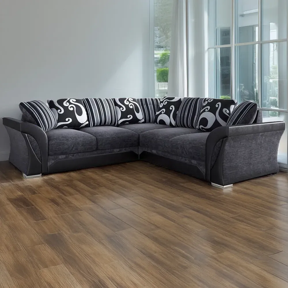 Lisbon 5-Seater L-Shaped Corner Sofa - Grey, Chenille image