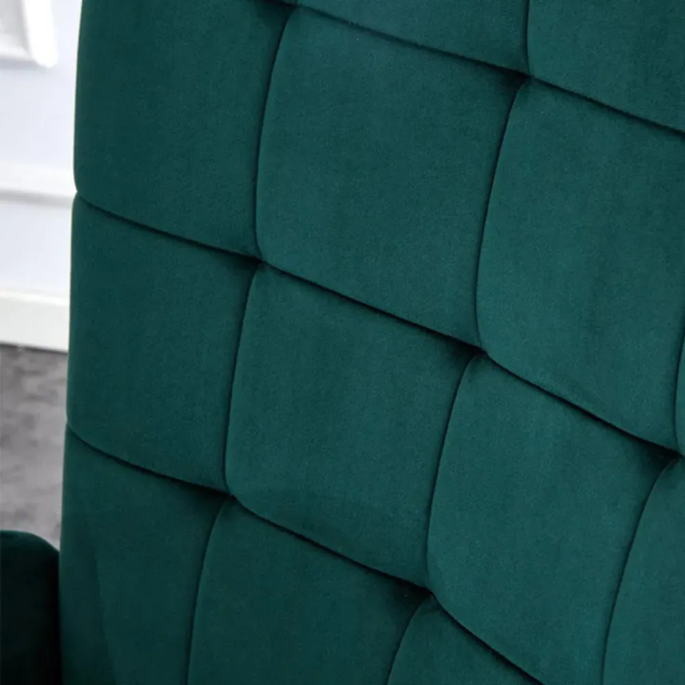 Lounge Chair with Footstool - Green, Velvet