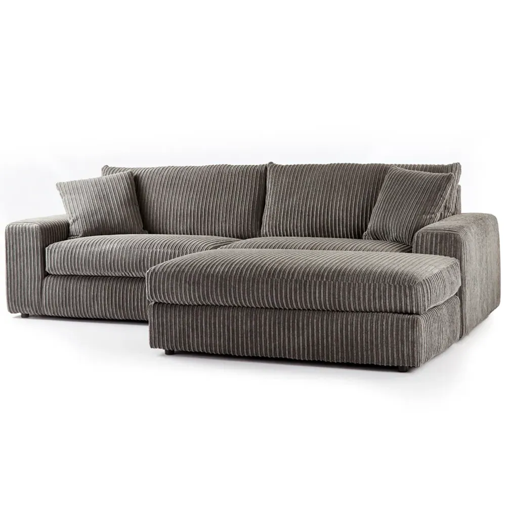 Luciana 4-Seater Corner Sofa - Charcoal, Jumbo Cord