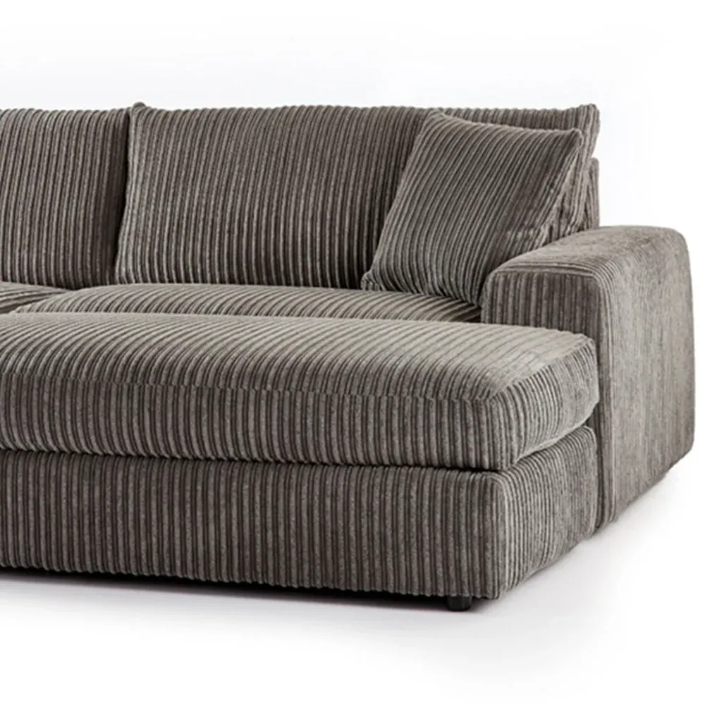 Luciana 4-Seater Corner Sofa - Charcoal, Jumbo Cord