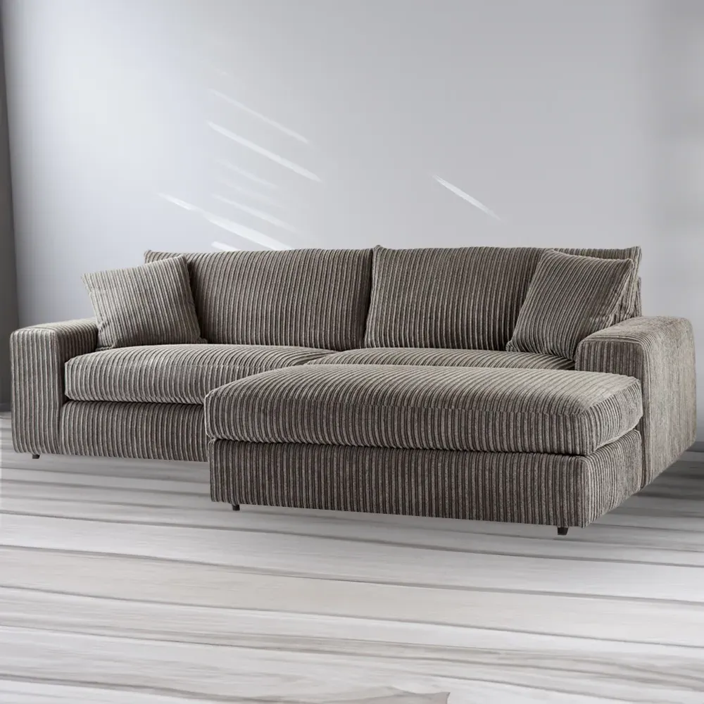 Luciana 4-Seater Corner Sofa - Charcoal, Jumbo Cord image