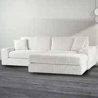 Luciana 4-Seater Corner Sofa - Cream, Jumbo Cord