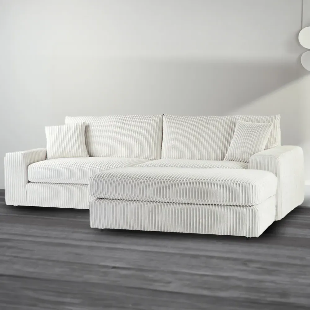Luciana 4-Seater Corner Sofa - Cream, Jumbo Cord