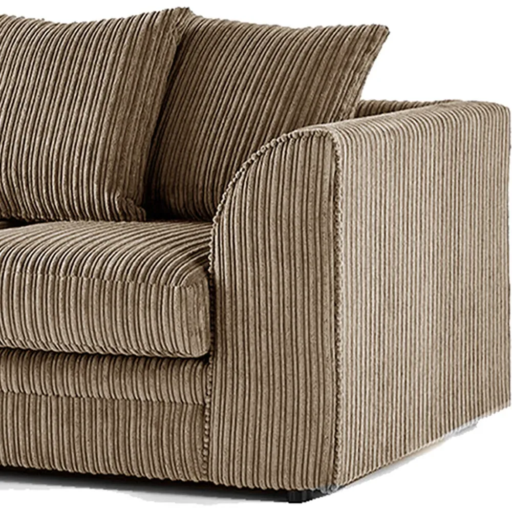 Luxor 2-Seater Coffee Jumbo Cord Sofa with Scatter Back - Brown