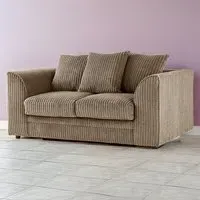 Luxor 2-Seater Coffee Jumbo Cord Sofa with Scatter Back - Brown