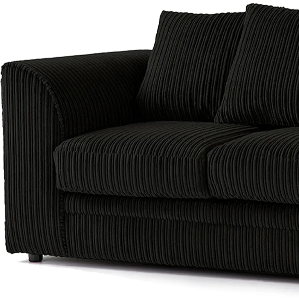 Luxor 2-Seater Sofa with Scatter Back - Black, Jumbo Cord