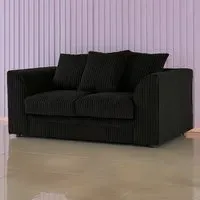 Luxor 2-Seater Sofa with Scatter Back - Black, Jumbo Cord