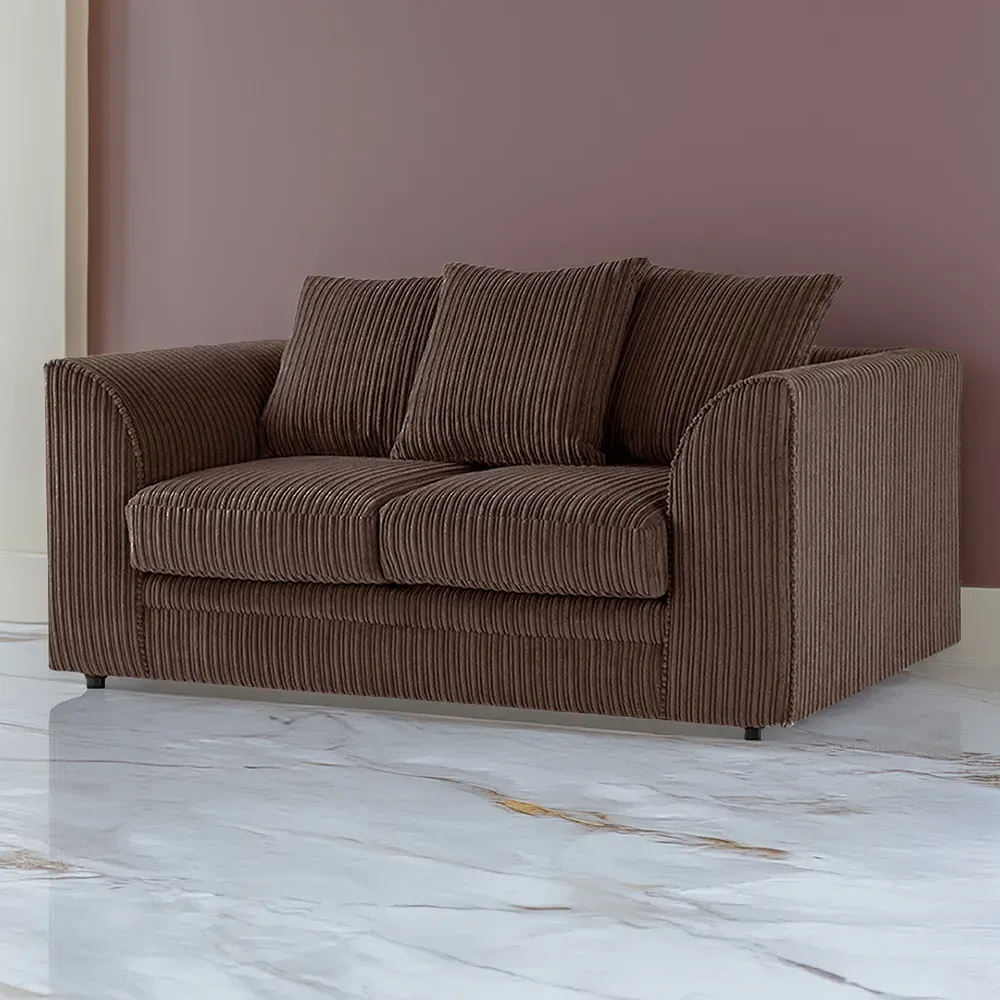 Luxor 2-Seater Sofa with Scatter Back - Brown, Jumbo Cord