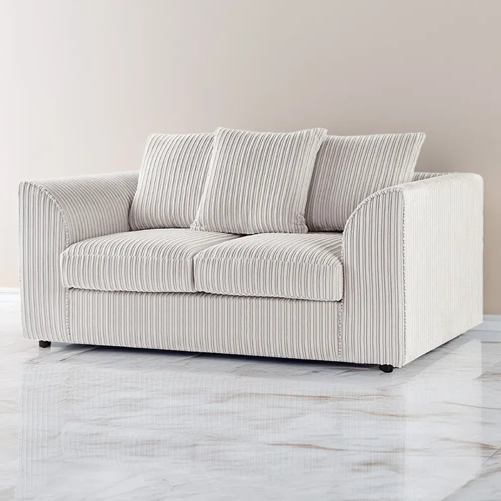 Luxor 2-Seater Sofa with Scatter Back - Cream, Jumbo Cord