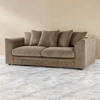 Luxor 3-Seater Coffee Jumbo Cord Sofa with Scatter Back - Brown