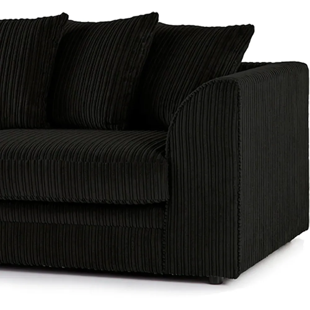 Luxor 3-Seater Sofa with Scatter Back - Black, Jumbo Cord