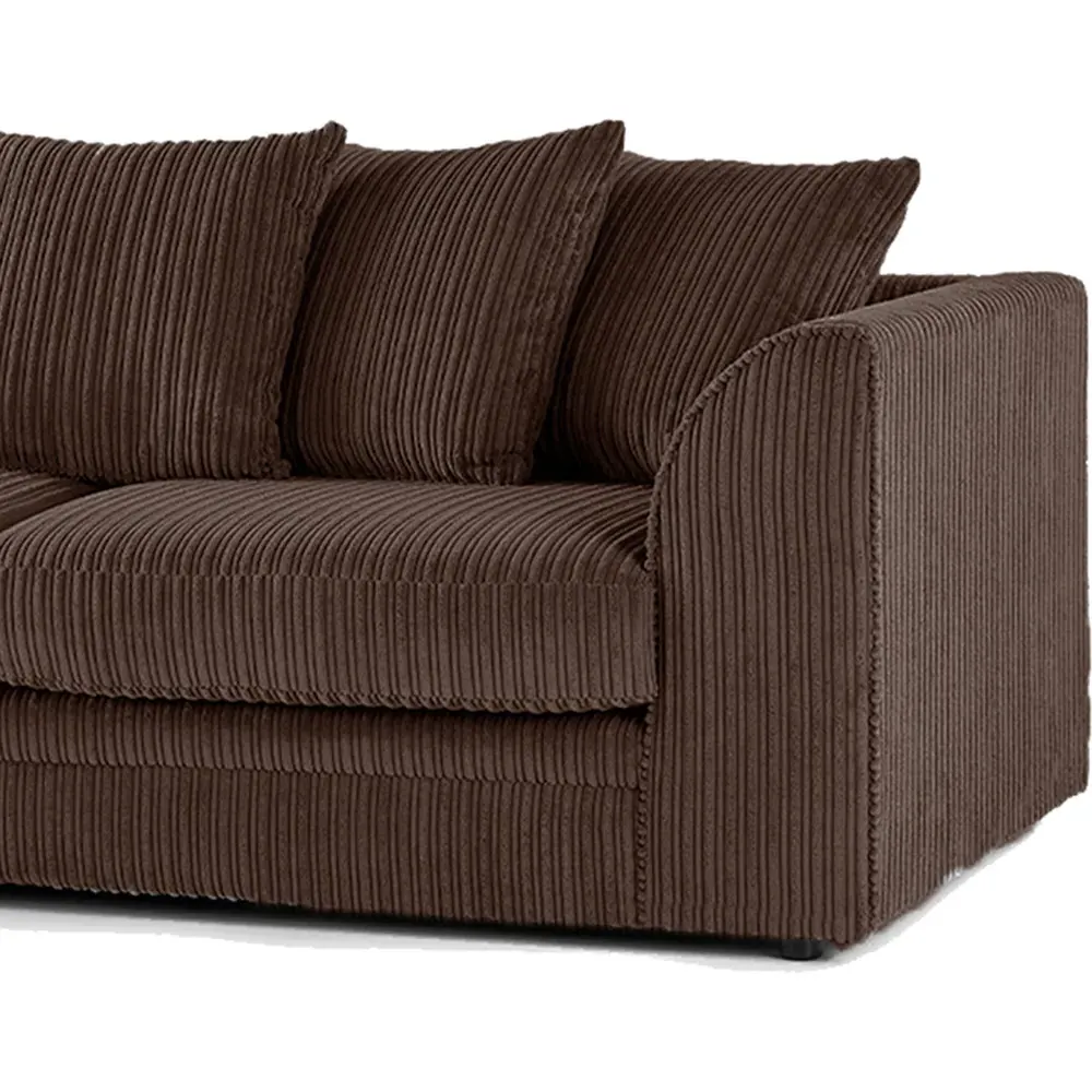 Luxor 3-Seater Sofa with Scatter Back - Chocolate, Jumbo Cord