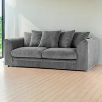 Luxor 3-Seater Sofa with Scatter Back - Grey, Jumbo Cord