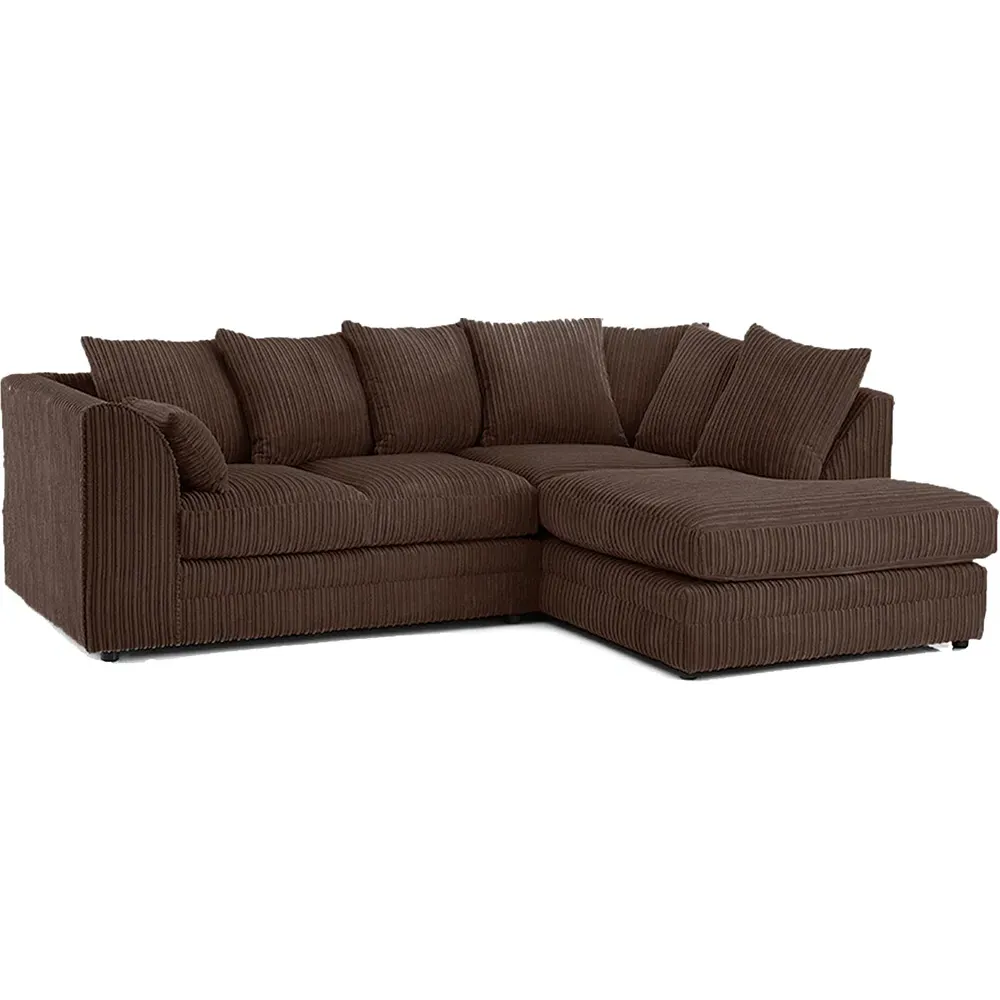 Luxor 4-Seater L-Shaped Corner Sofa - Brown, Jumbo Cord