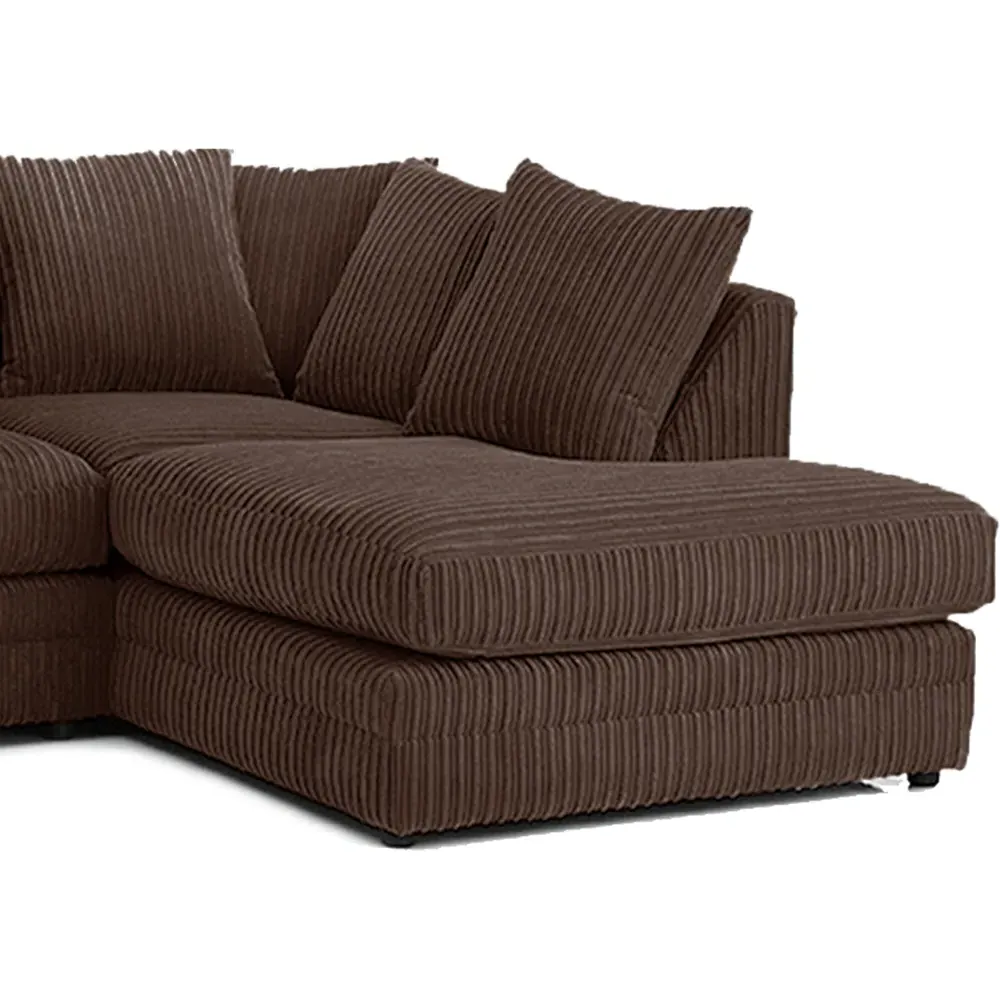 Luxor 4-Seater L-Shaped Corner Sofa - Brown, Jumbo Cord