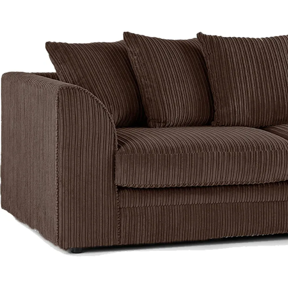 Luxor 4-Seater L-Shaped Corner Sofa - Brown, Jumbo Cord