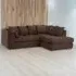 Luxor 4-Seater L-Shaped Corner Sofa - Brown, Jumbo Cord
