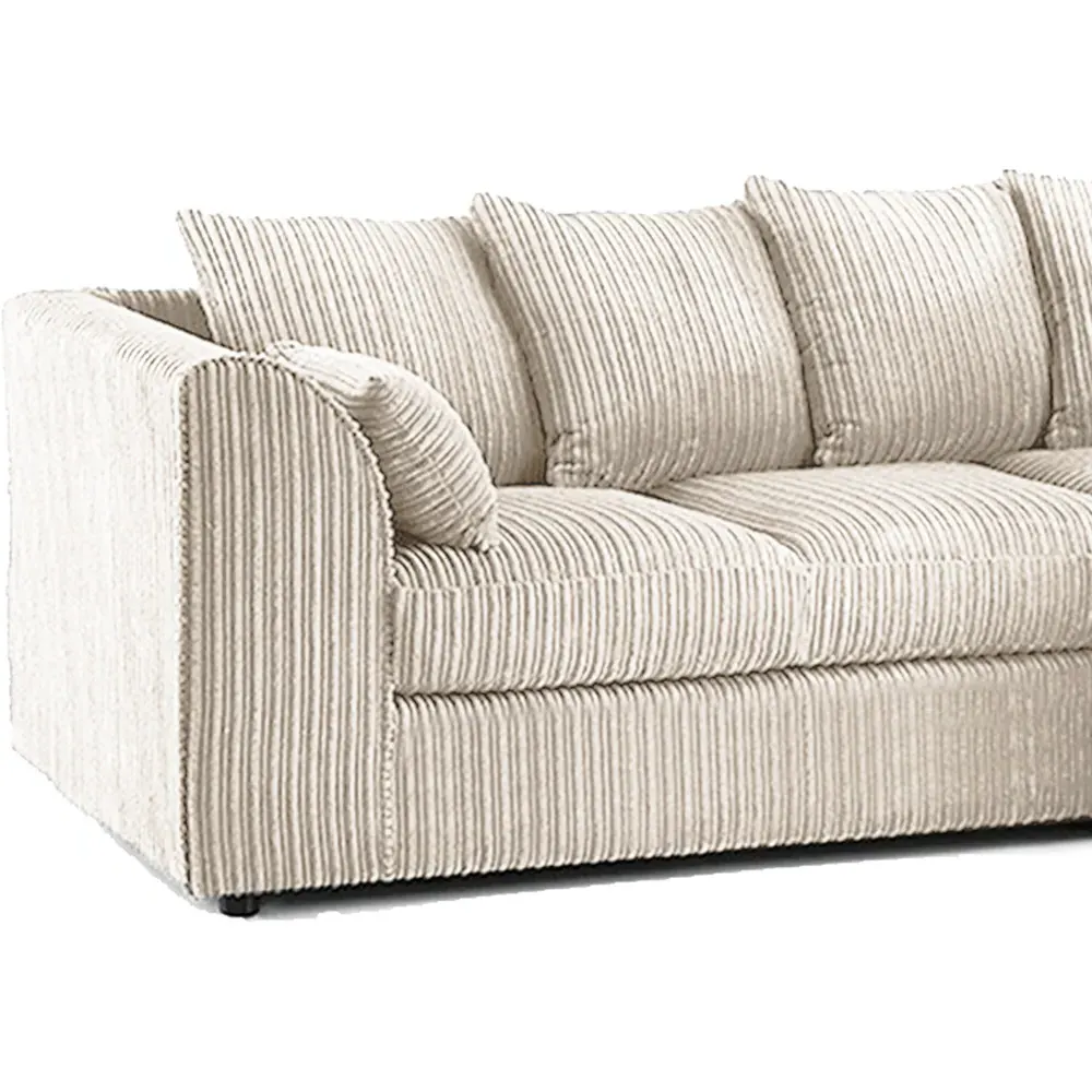 Luxor 4-Seater L-Shaped Corner Sofa - Cream, Jumbo Cord