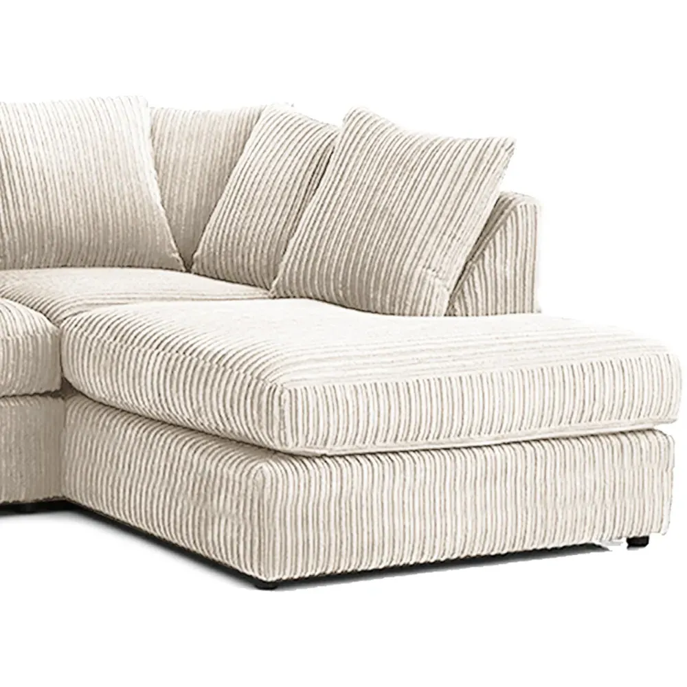 Luxor 4-Seater L-Shaped Corner Sofa - Cream, Jumbo Cord