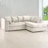 Luxor 4-Seater L-Shaped Corner Sofa - Cream, Jumbo Cord