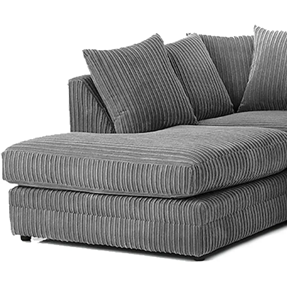 Luxor 4-Seater L-Shaped Corner Sofa - Grey, Jumbo Cord