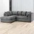Luxor 4-Seater L-Shaped Corner Sofa - Grey, Jumbo Cord