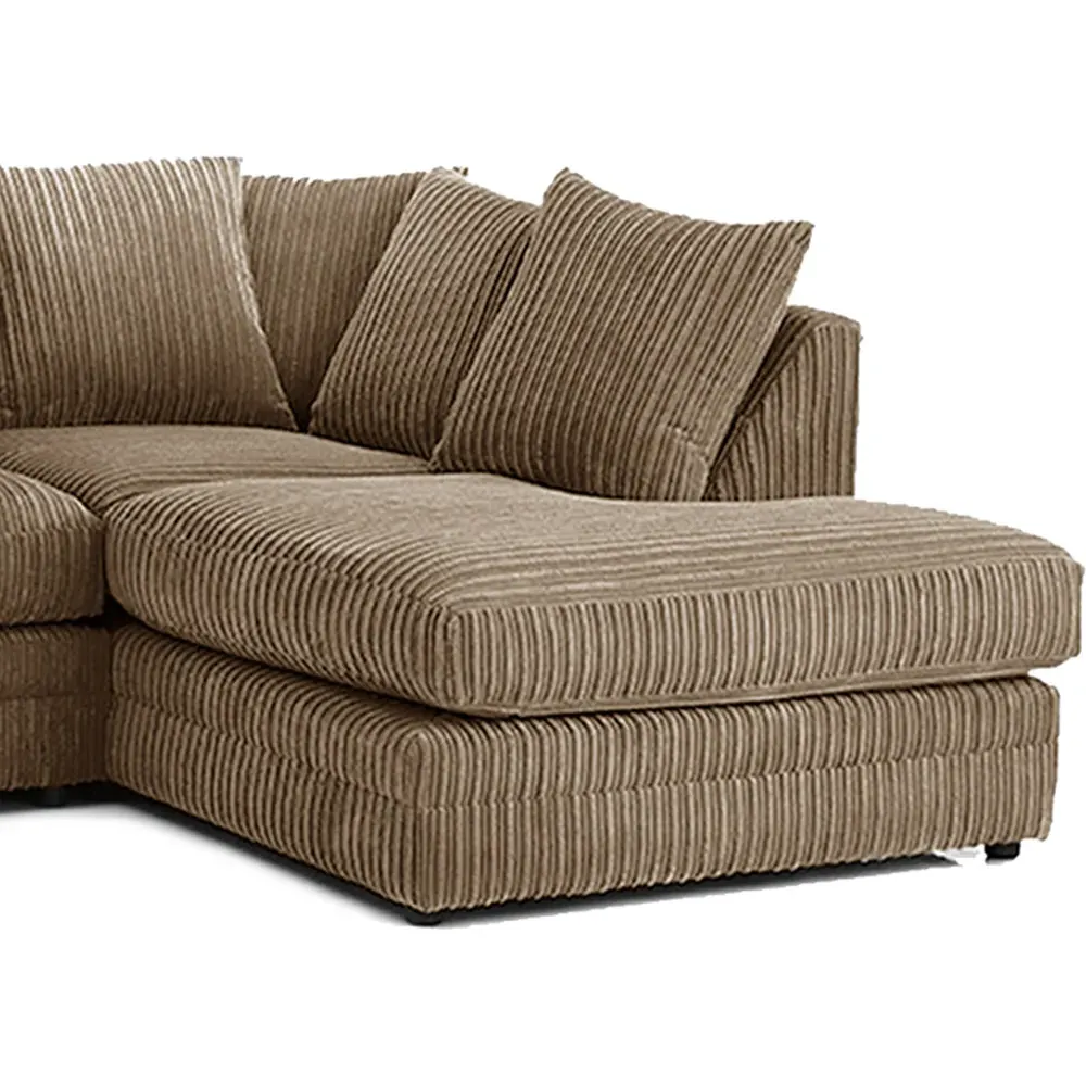 Luxor 4-Seater Left Hand L-Shaped Corner Sofa - Coffee, Jumbo Cord