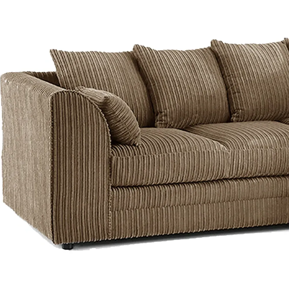 Luxor 4-Seater Left Hand L-Shaped Corner Sofa - Coffee, Jumbo Cord
