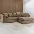 Luxor 4-Seater Left Hand L-Shaped Corner Sofa - Coffee, Jumbo Cord