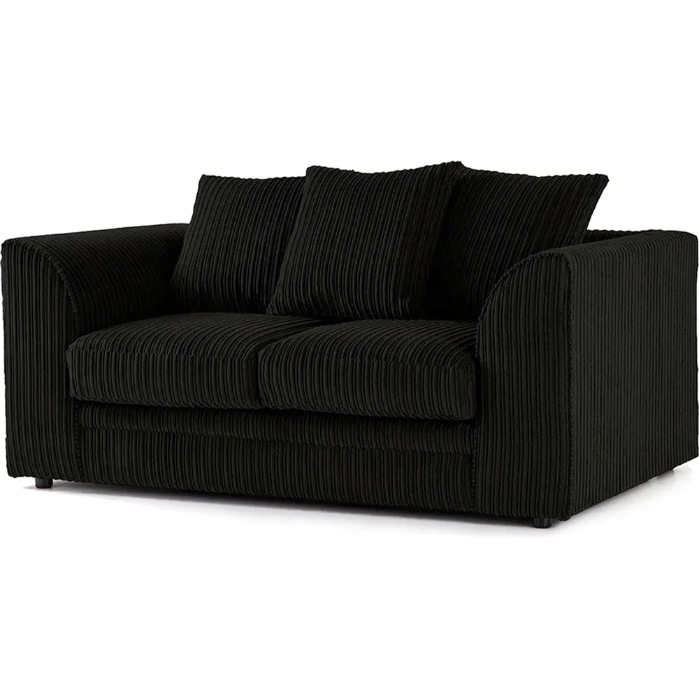 Luxor 5-Seater Sofa Set with Scatter Back - Black, Jumbo Cord