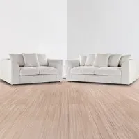 Luxor 5-Seater Sofa Set with Scatter Back - Cream, Jumbo Cord