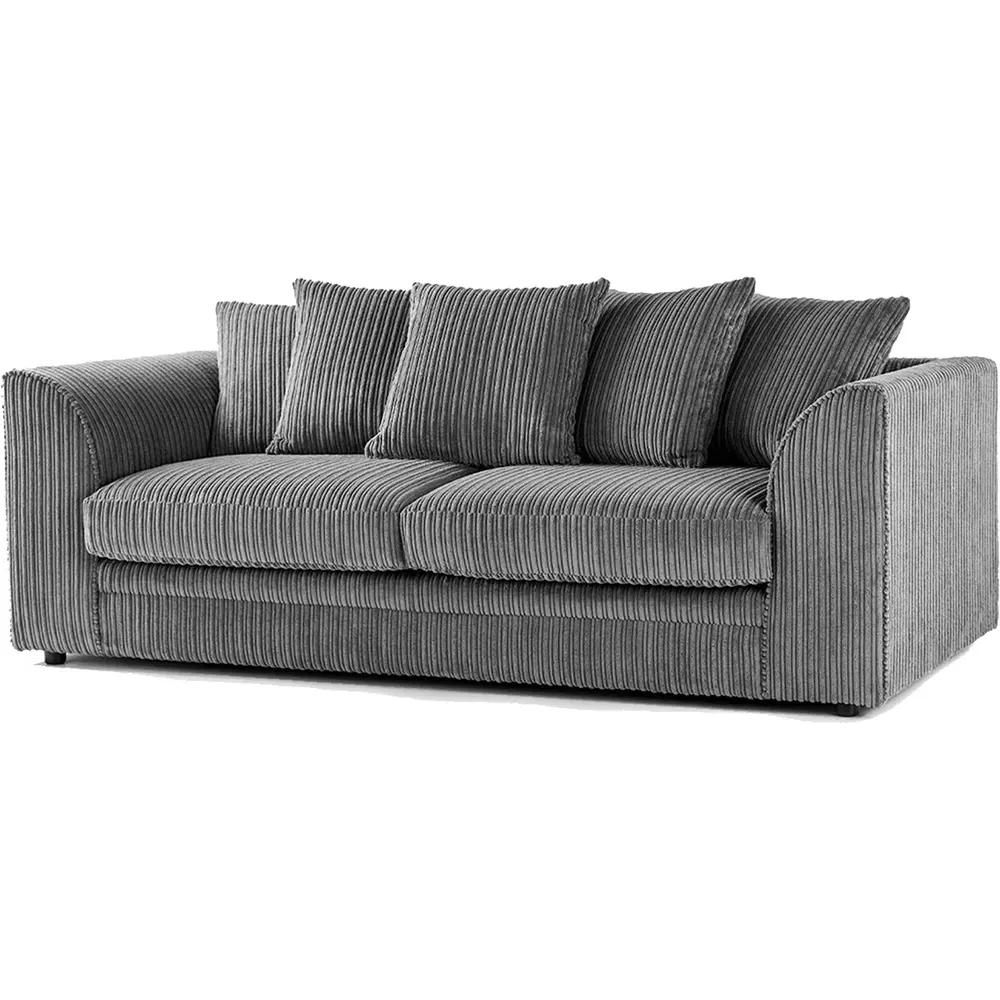 Luxor 5-Seater Sofa Set with Scatter Back - Grey, Jumbo Cord