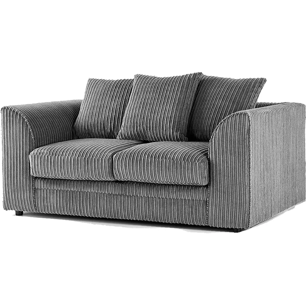 Luxor 5-Seater Sofa Set with Scatter Back - Grey, Jumbo Cord
