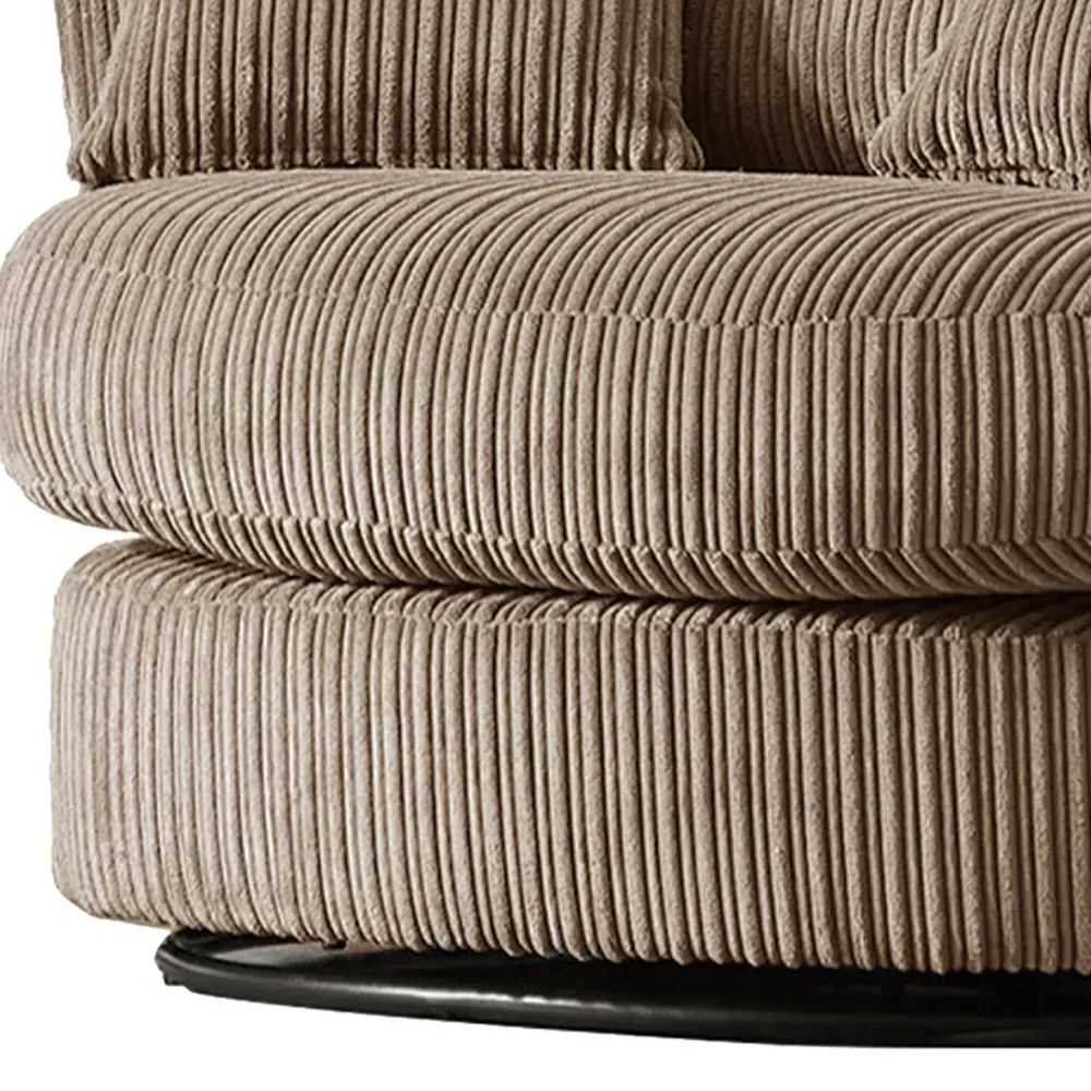 Luxor Coffee Jumbo Cord Swivel Chair - Brown