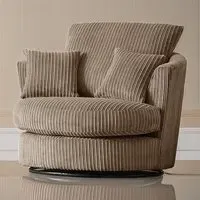 Luxor Coffee Jumbo Cord Swivel Chair - Brown