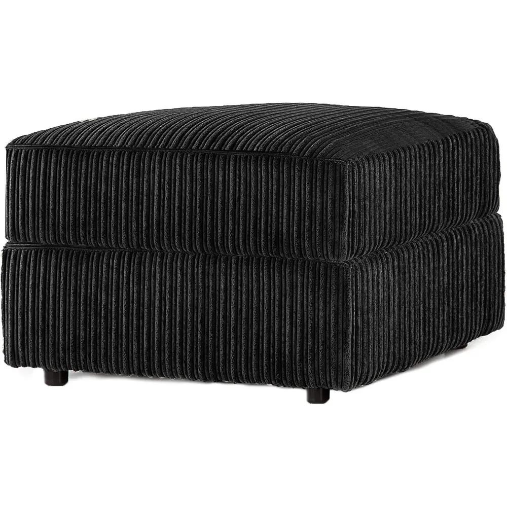 Luxor Jumbo Cord Footstool - Black