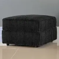 Luxor Jumbo Cord Footstool - Black