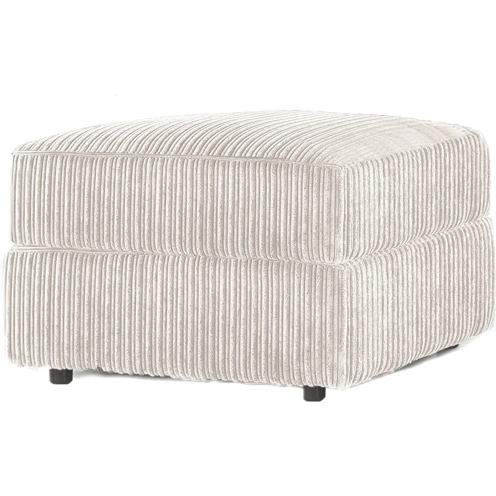 Luxor Jumbo Cord Footstool - Cream