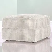 Luxor Jumbo Cord Footstool - Cream