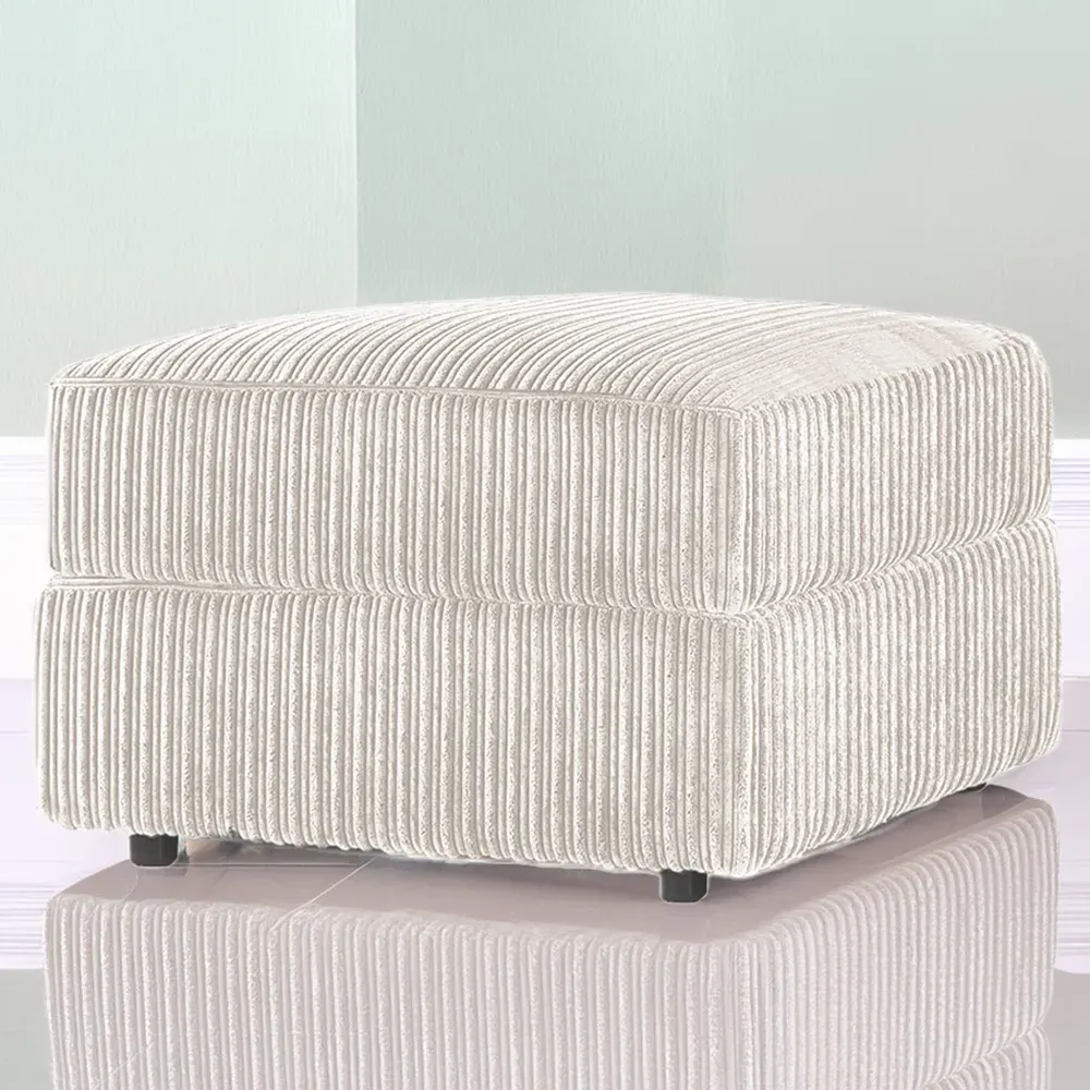 Luxor Jumbo Cord Footstool - Cream image