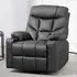 Manual Recliner Chair with Cup Holders - Black, Faux Leather