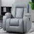 Manual Recliner Chair with Massage - Light Grey, PU Leather