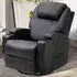 Manual Recliner Chair with Remote Control - Black, Leather