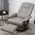 Manual Recliner Chair with Swivel Base - Grey, Faux Leather