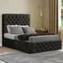 Mary Chesterfield Double Divan Bed with Storage - Black