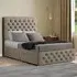 Mary Chesterfield Double Divan Bed with Storage - Cream