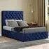 Mary Chesterfield Double Divan Bed with Storage - Navy