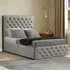 Mary Chesterfield Double Divan Bed with Storage - Silver