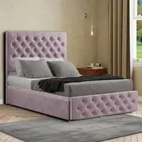 Mary Chesterfield Double Ottoman Bed with Storage - Pink